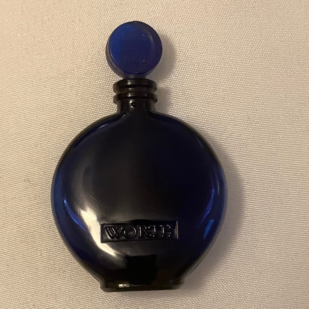 Worth Dans La Nuit Glass Art Deco Bottle Deep Cobalt Blue - 1/4 oz - Picture 3 of 5